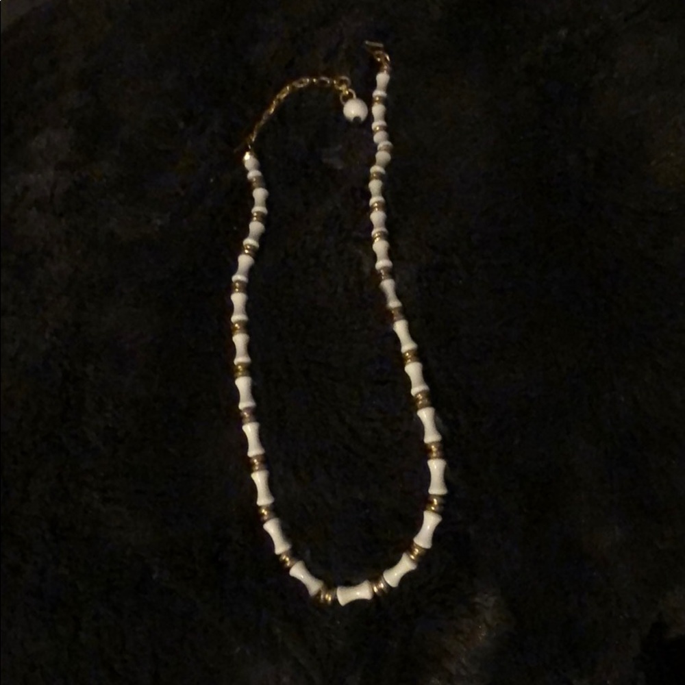 Monet white bone choker